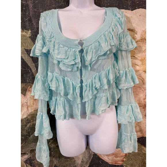 NEW Free People Ruffle Cardi Size XS - Picture 3 of 5